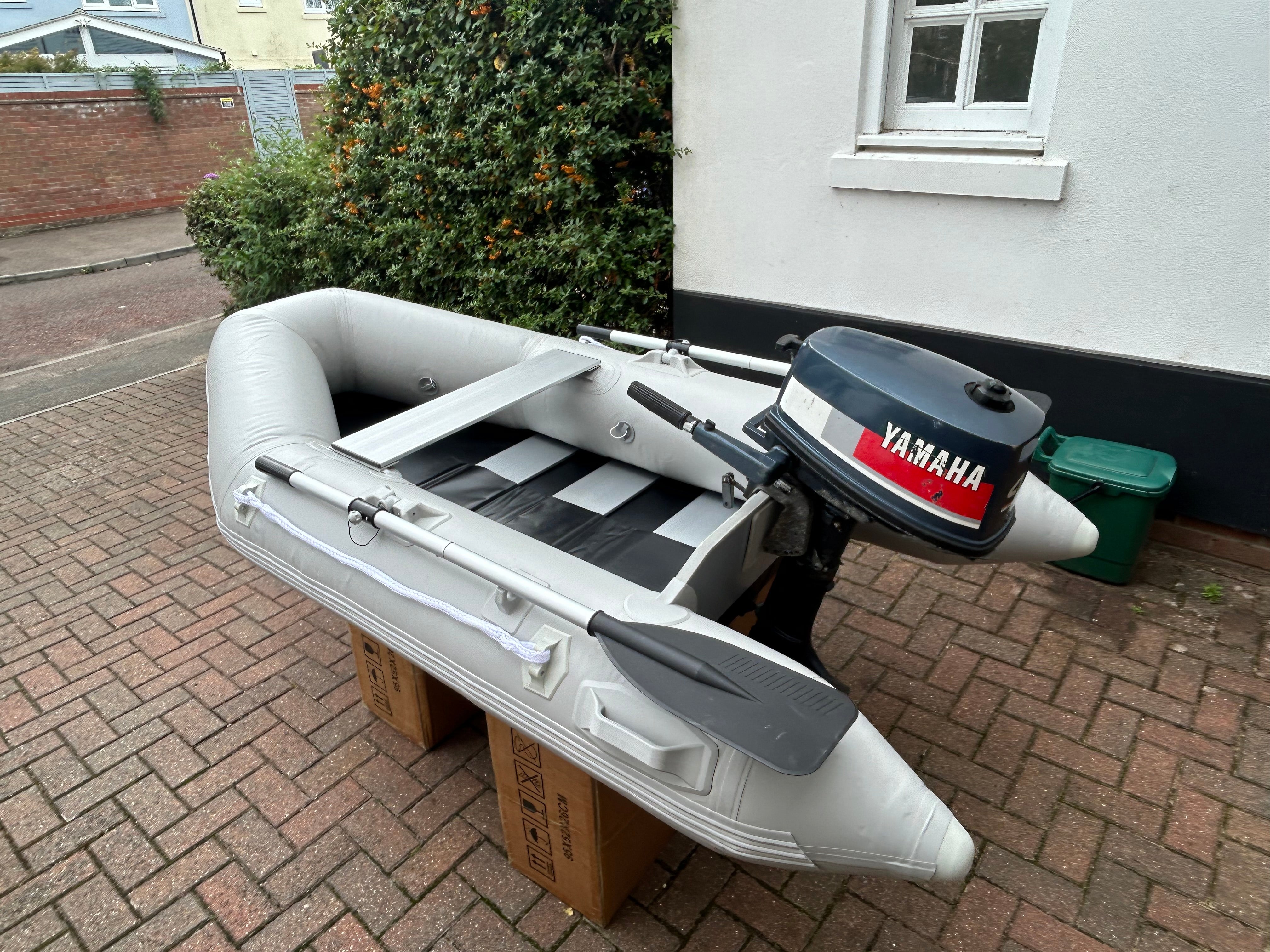 Inflatable dinghy 230 with Yamaha 4hp outboard.