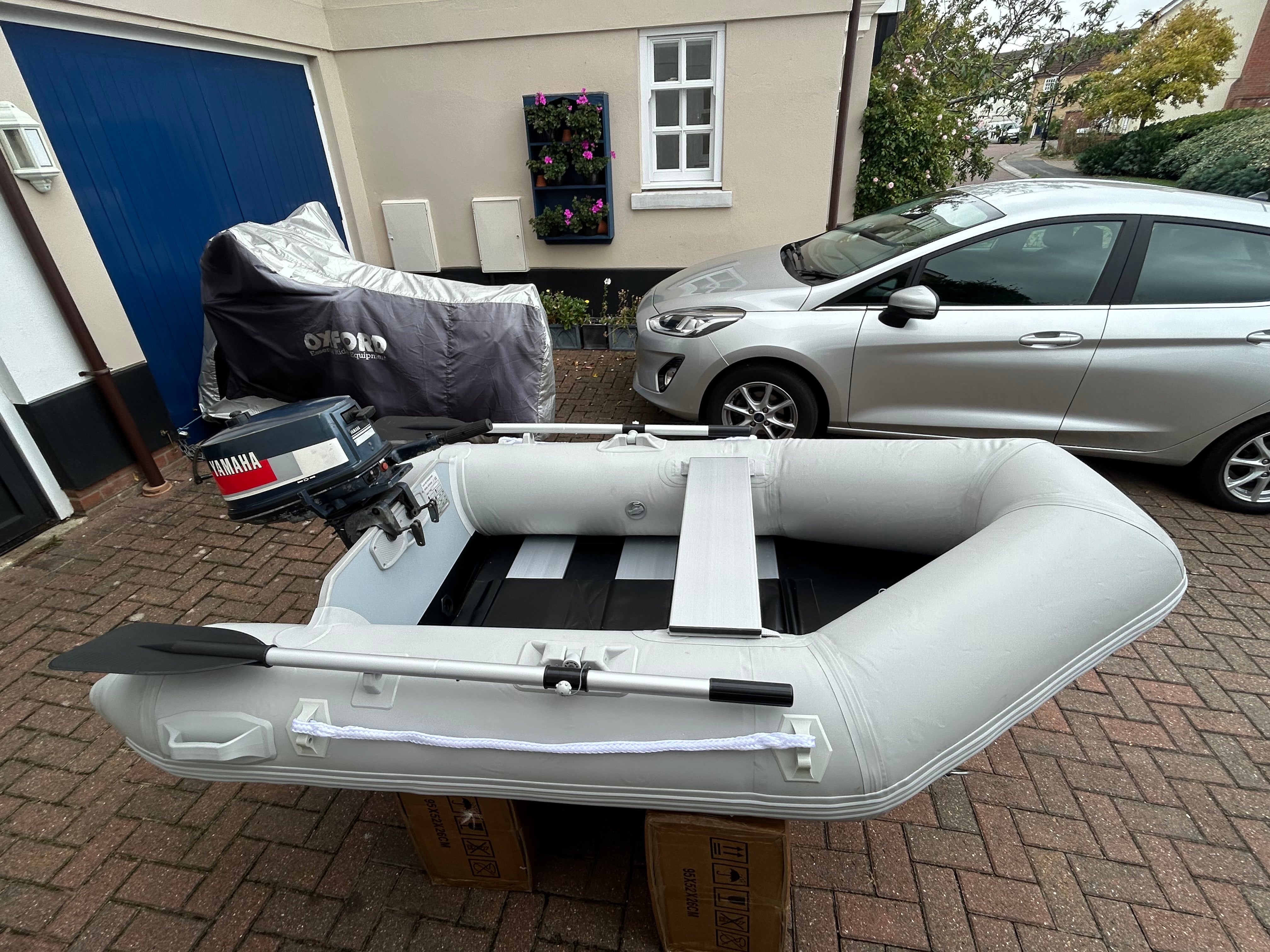 Inflatable dinghy 230 with Yamaha 4hp outboard.