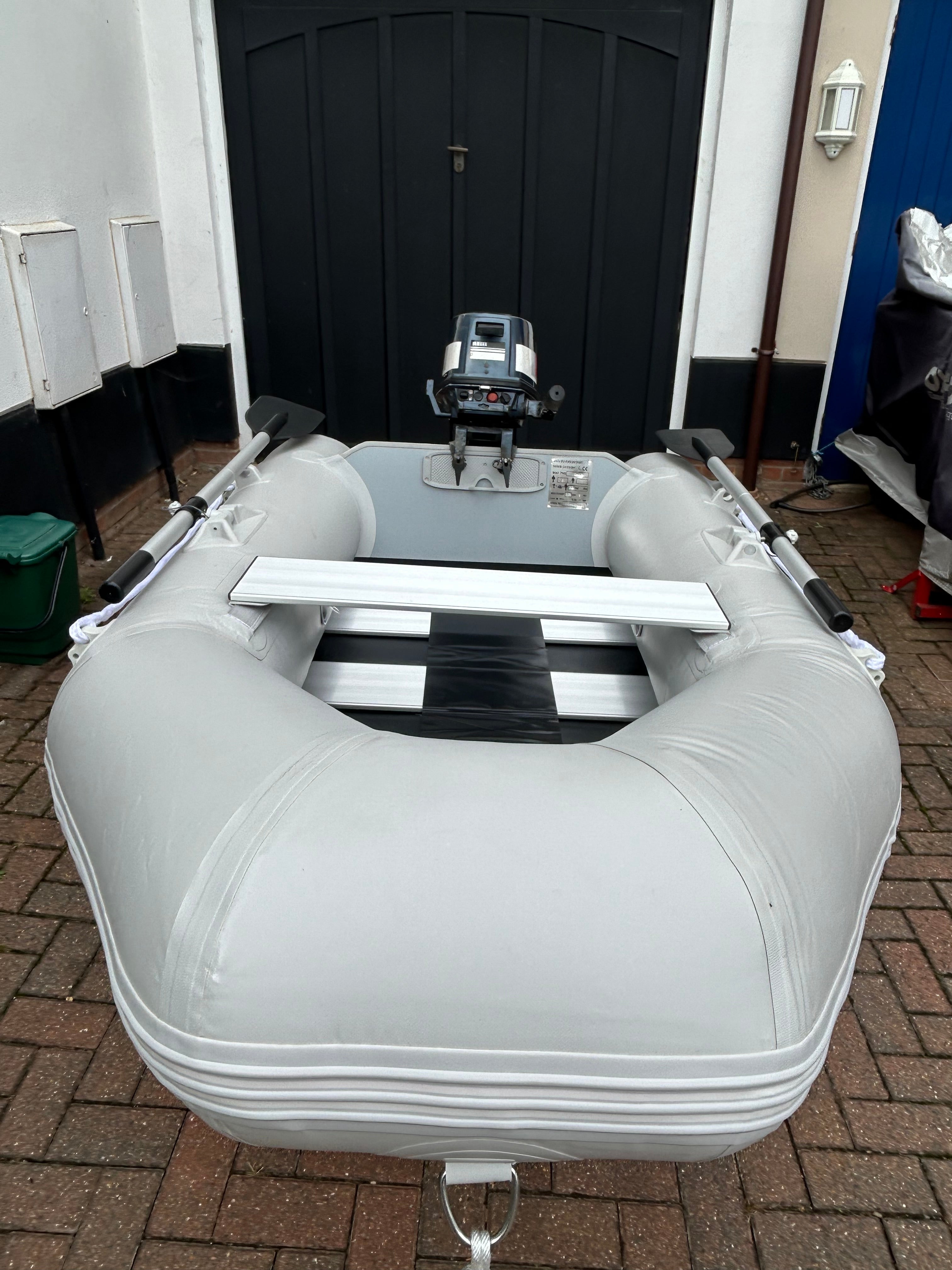 Inflatable dinghy 230 with Yamaha 4hp outboard.