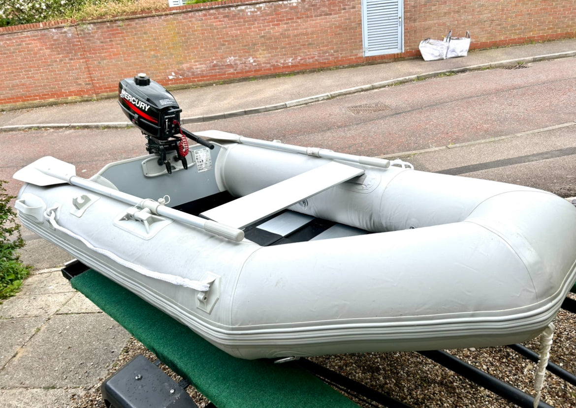 Inflatable dinghy 230 with Mercury 3.3hp outboard – Sailing-Matters