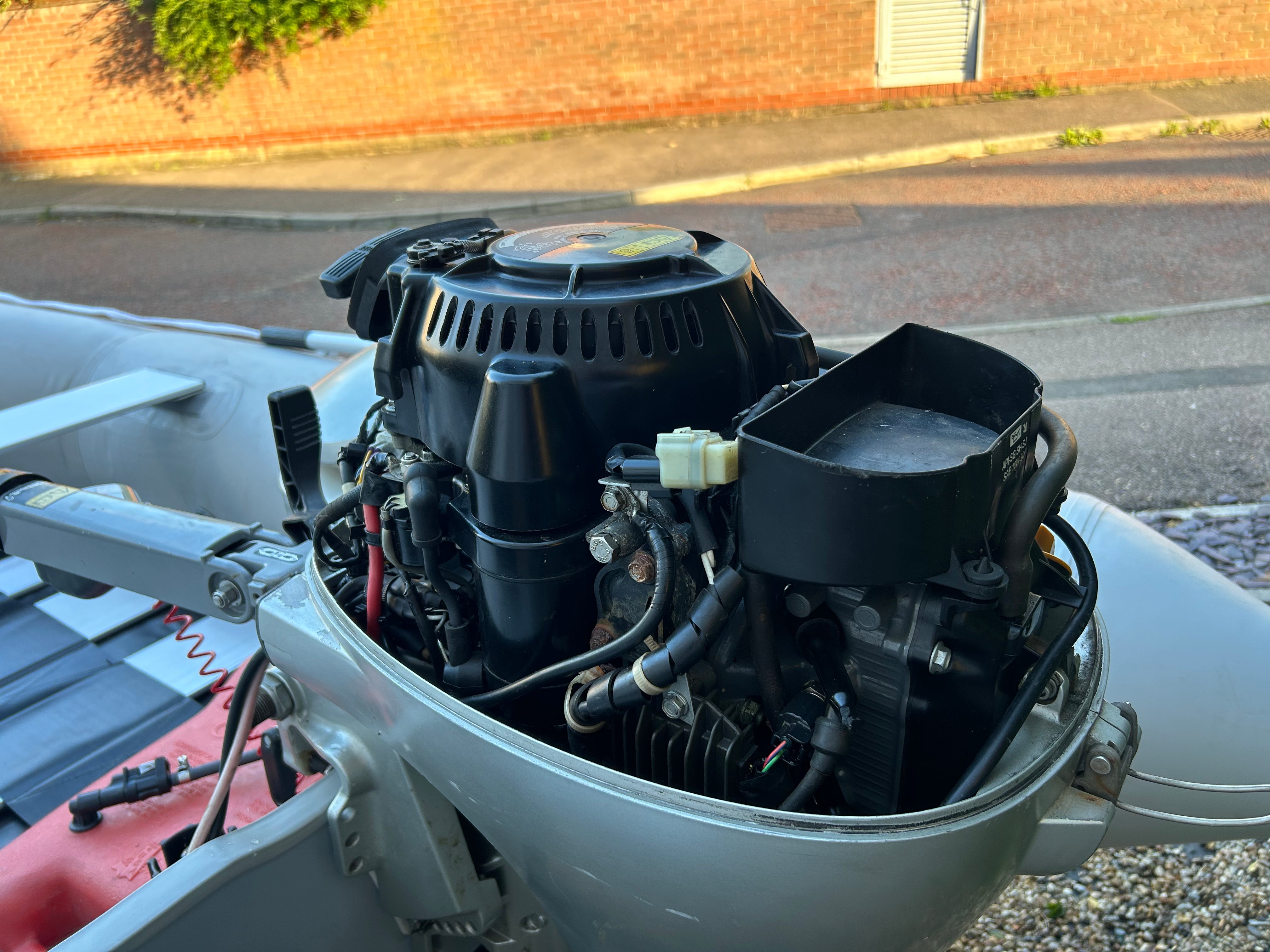 Inflatable dinghy 300 with Honda 10hp outboard.