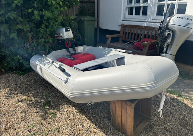 Inflatable dinghy 230 with Mariner 6hp outboard, was £1095